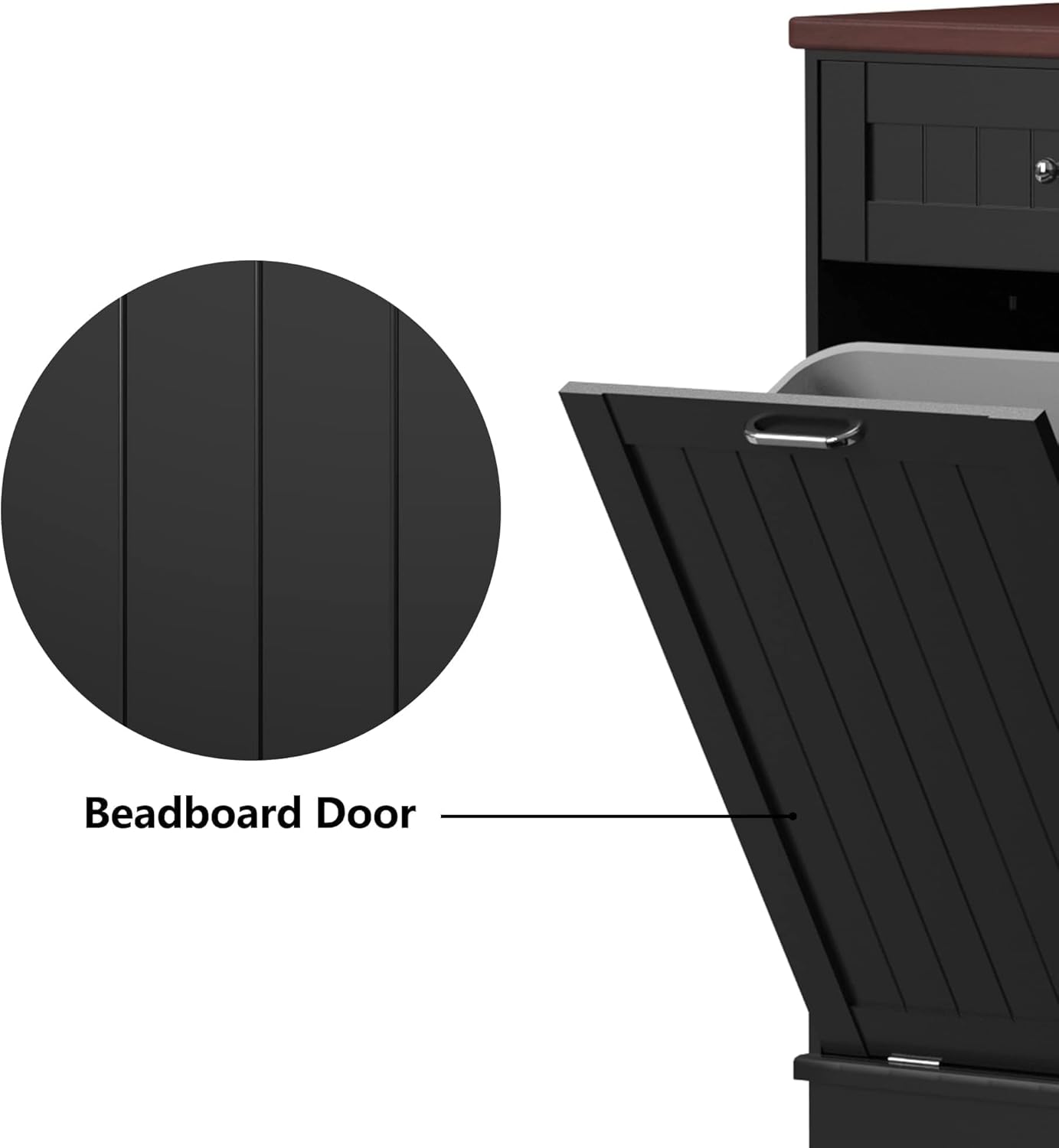 Betterhood Tilt Out Trash Cabinet 10 Gallon Wooden Free Standing Laundry Sorter Cabine,Recycling Cabine with Hideaway Drawer,Tilt Out Trash Cabinet Can Bin Kitchen