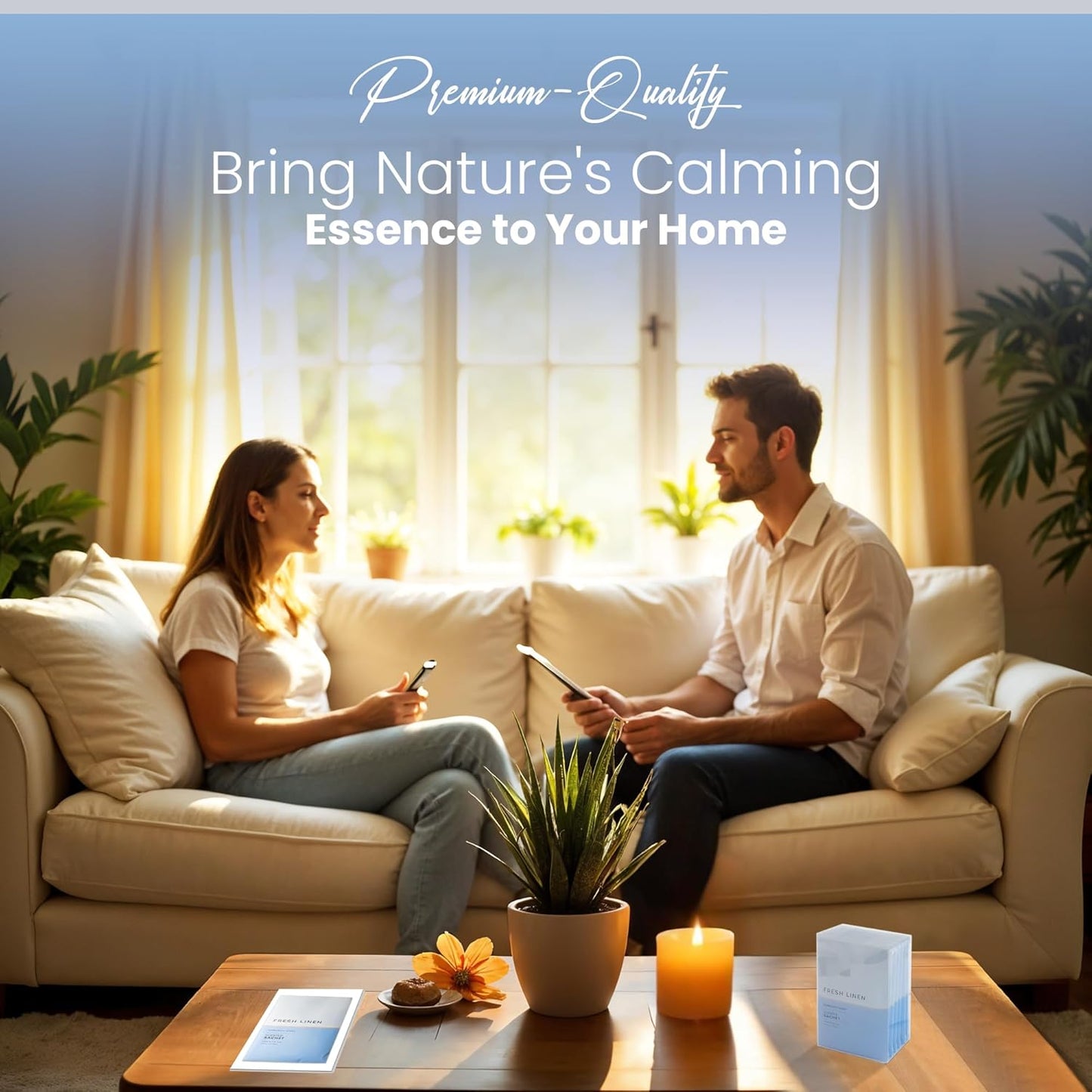 6 Pack Fresh Linen Large Scented Sachet Envelope by Expressive Scent