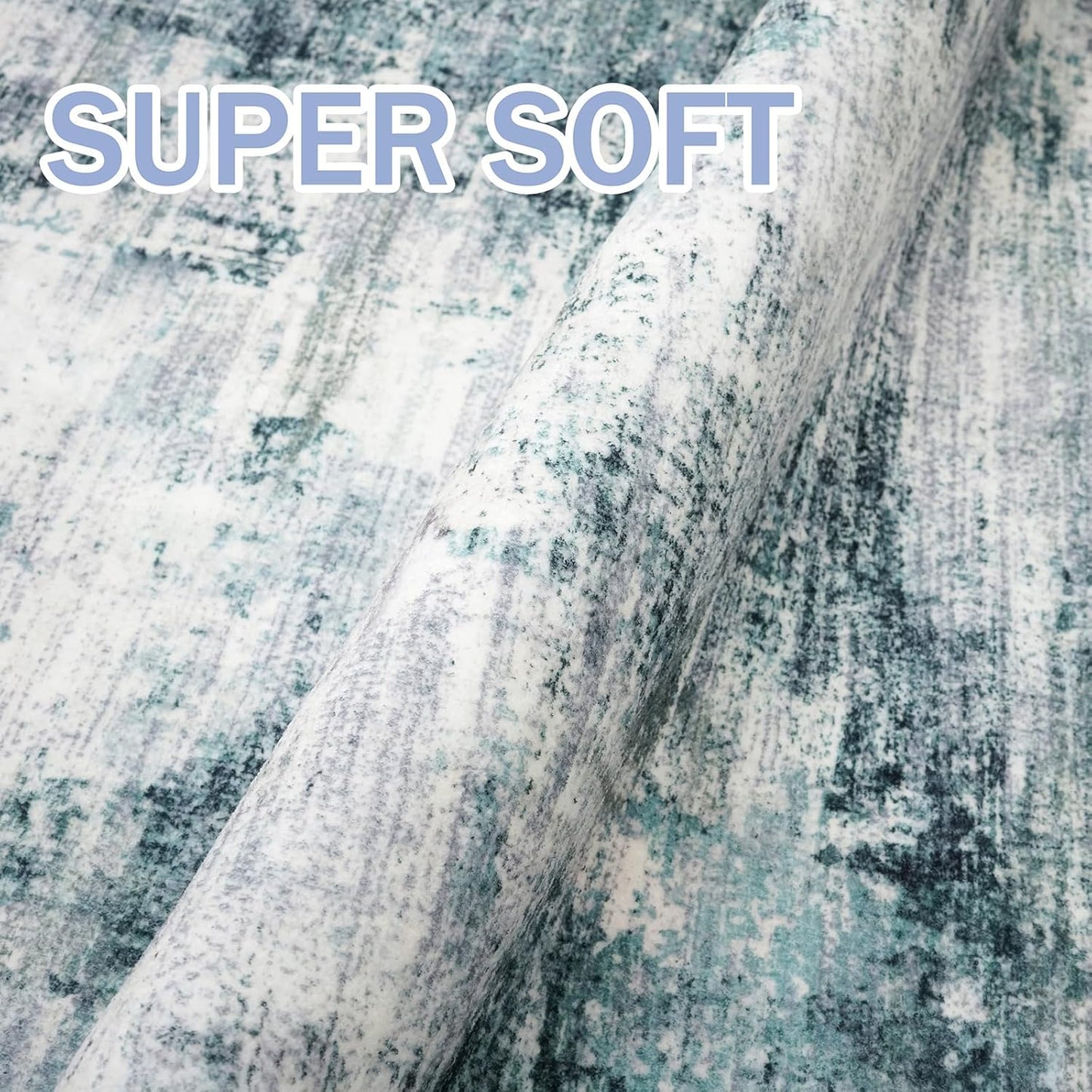 IOHOUZE Small Abstract Area Rug 2x3 Ft Entryway Rugs Washable Door Mat Indoor Entrance, Rubber Backed Throw Rugs, Printed Faux Wool Non Slip Floor Carpet for Foyer Front Door Sink, Sage Grey