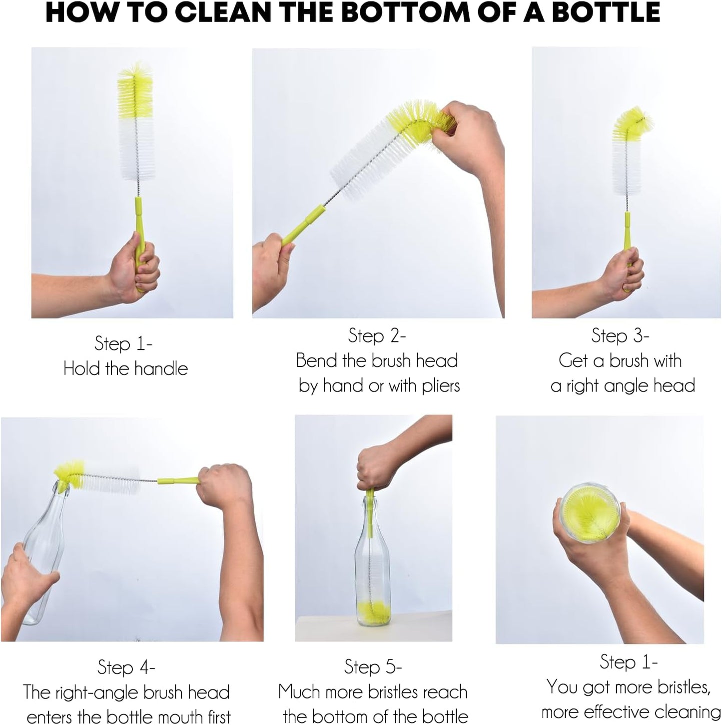 ALINK 16 inch Long Bottle Brush Cleaner for Washing Wine/Beer/Sport Well/Thermos/Glass, Hummingbird Feeder and Long Narrow Neck Sport Bottles