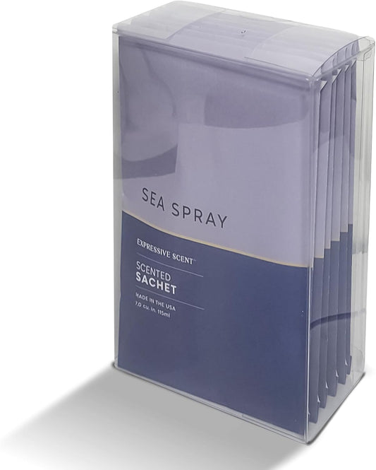 Expressive Scent – Home Fragrance Aromatic Sachets: Premium Long-Lasting Aroma, for Drawers Dressers Closets Car Kitchen, Sea-Spray