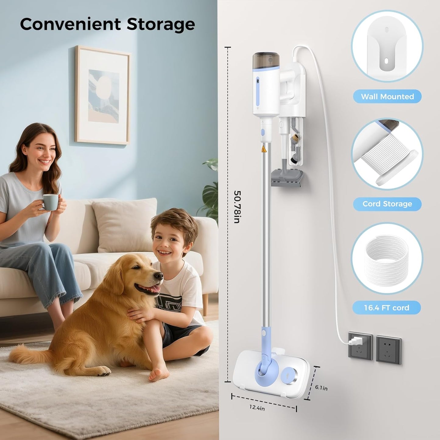 Steam Mop for Floor Cleaning, 7 in 1 Floor Steamer with Detachable Handheld Steam Cleaner Perfect for Hardwood Floors, Clothes, Windows, Tiles, Furniture, Carpet, Whole Home Use