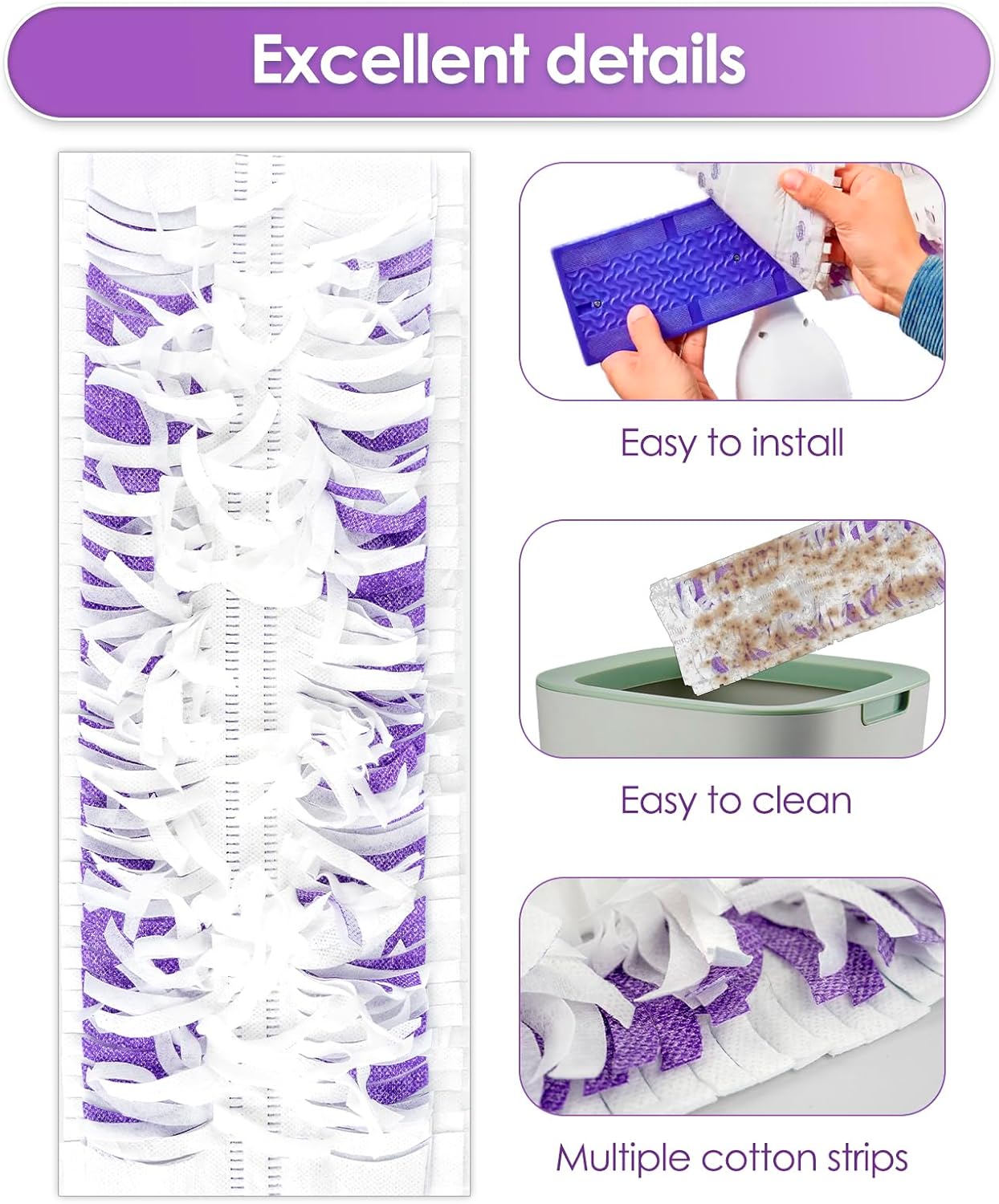 (15 Pack) PowerMop Replacement Power Mop Pads for Swiffer PowerMop, Disposable PowerMop Mopping Pad Refills Compatible with Swiffer PowerMop, Multi-Surface Mop Pad Refills for Floor Cleaning