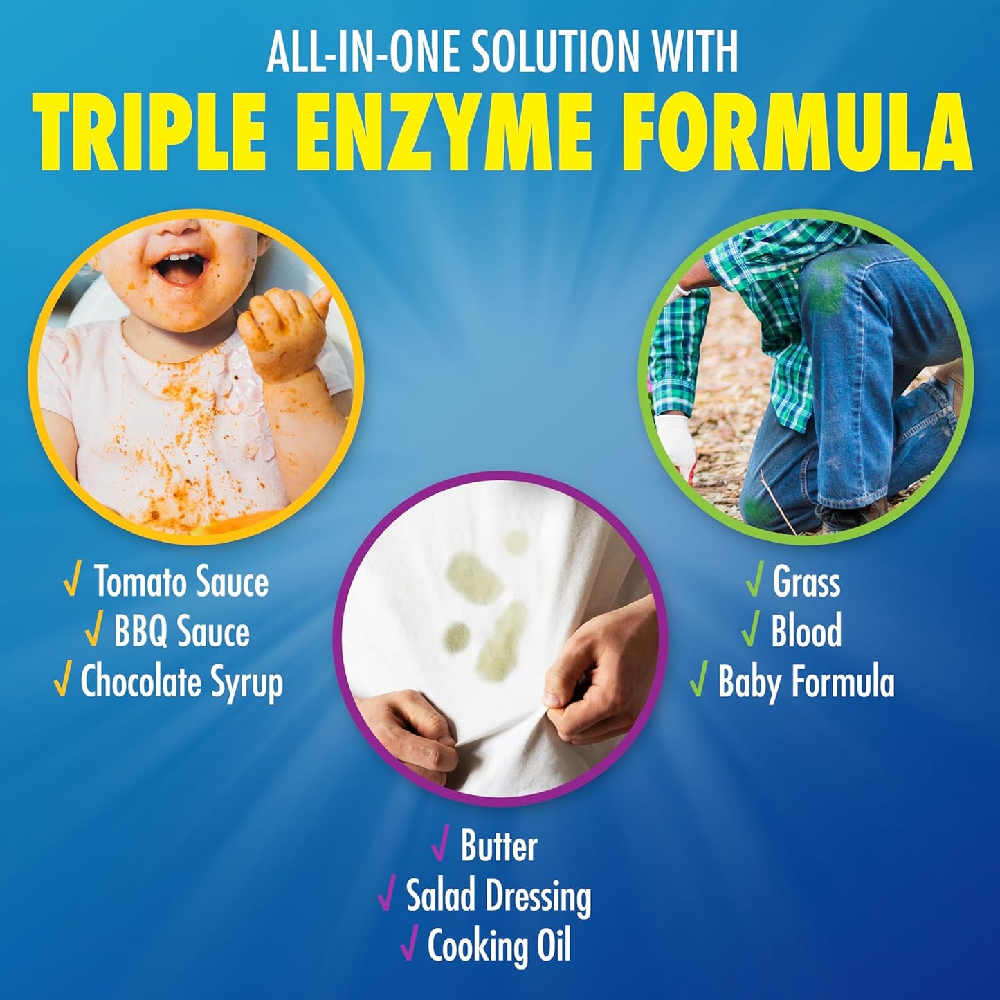 Zout Laundry Stain Remover Spray, Triple Enzyme Formula Removes the Toughest Stains, Made in the USA, 22 Ounce Bottles, 2-Pack