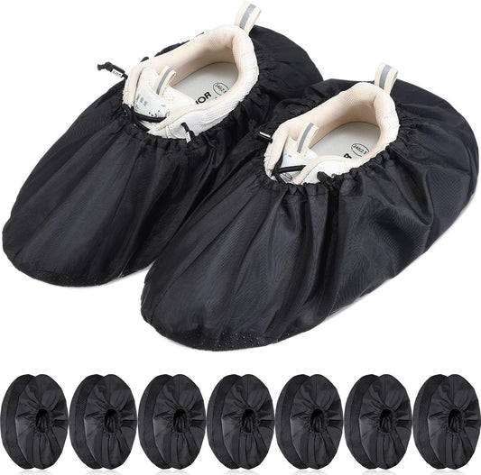 Frienda 8 Pairs Non Slip Reusable Shoe Covers Waterproof Boot Covers for Household Carpet Floor Protection Machine Washable (X-Large)